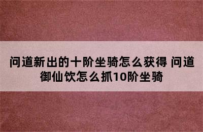 问道新出的十阶坐骑怎么获得 问道御仙饮怎么抓10阶坐骑